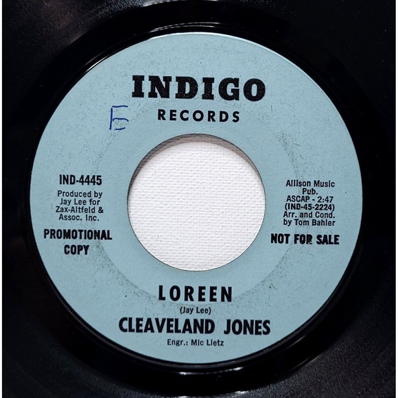 Cleaveland Jones Vinyl 45 Promo Loreen / Loreen on Indigo VG Pop Vocal - Picture 2 of 2
